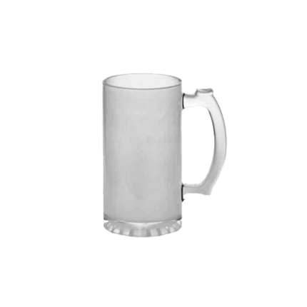 Jarra de cerveza de cristal traslúcido de 500 ml efecto hielo personalizada